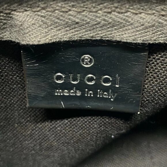 Auth GUCCI GG Plus/GG Supreme 190400 Dark Brown Beige Bronze PVC Leather Handbag - Picture 6 of 11